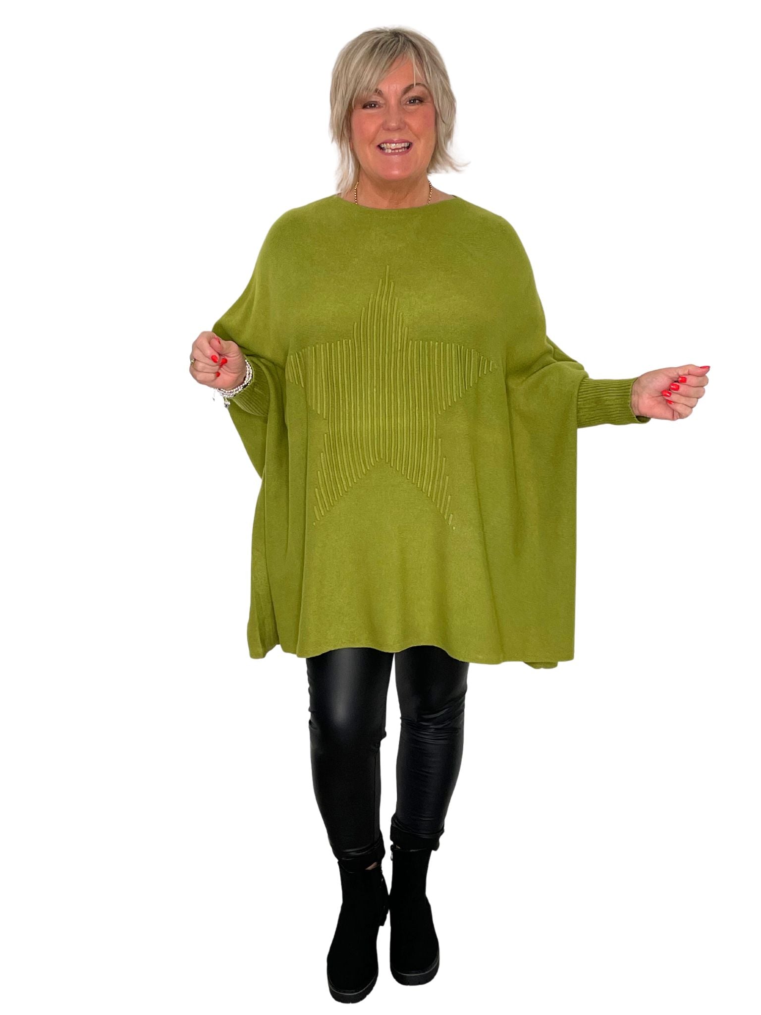 Made In Italy Holly Oversized Star Tunic Jumper